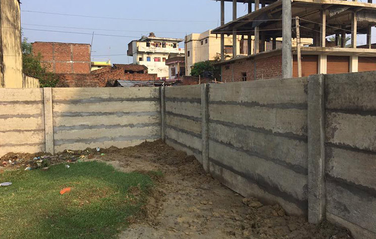 Concrete boundary walls in Nepal